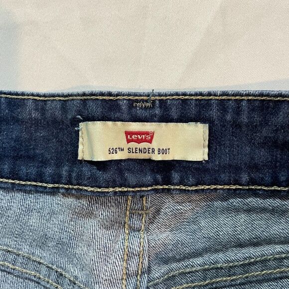 Levi's 526 Slender Bootcut Jeans Womens Size 8 Blue Dark Wash Denim Flap Pockets - Picture 3 of 5